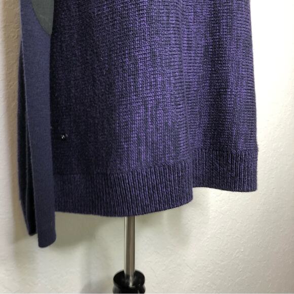 Lululemon Wrap It Up dark purple elbow patch side zip merino wool cardigan 8 - Picture 15 of 16